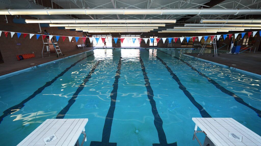 The SkyView Indoor Pool offers year-round lap swimming in climate controlled temperatures at a monthly rate of $30. 